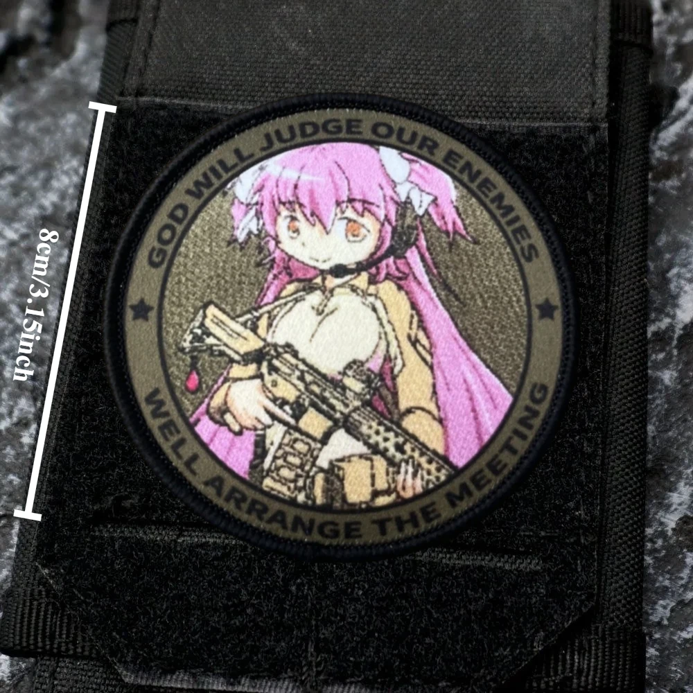 Parche táctico de God Will Judge Enemies, emblema de gancho y bucle impreso para chica, insignia de moral militar, brazalete, pegatinas para mochila - imagen 2