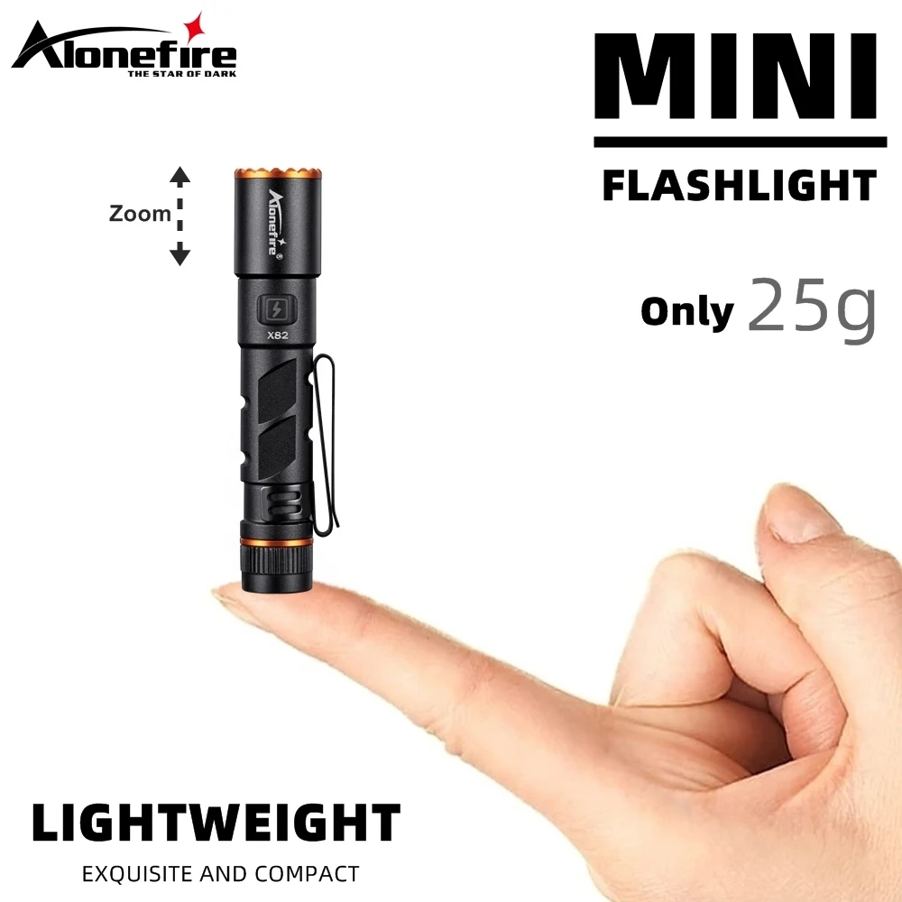 Zoom Mini EDC linterna táctica recargable USB con bolígrafo y imán - imagen 3