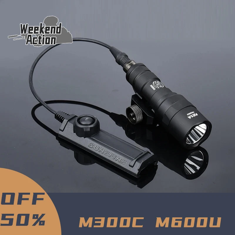 WADSN Surefir M300 M600 M300B M300C M600U Airsoft, potente linterna táctica, lámpara de exploración, Rifle de caza, linterna de luz
