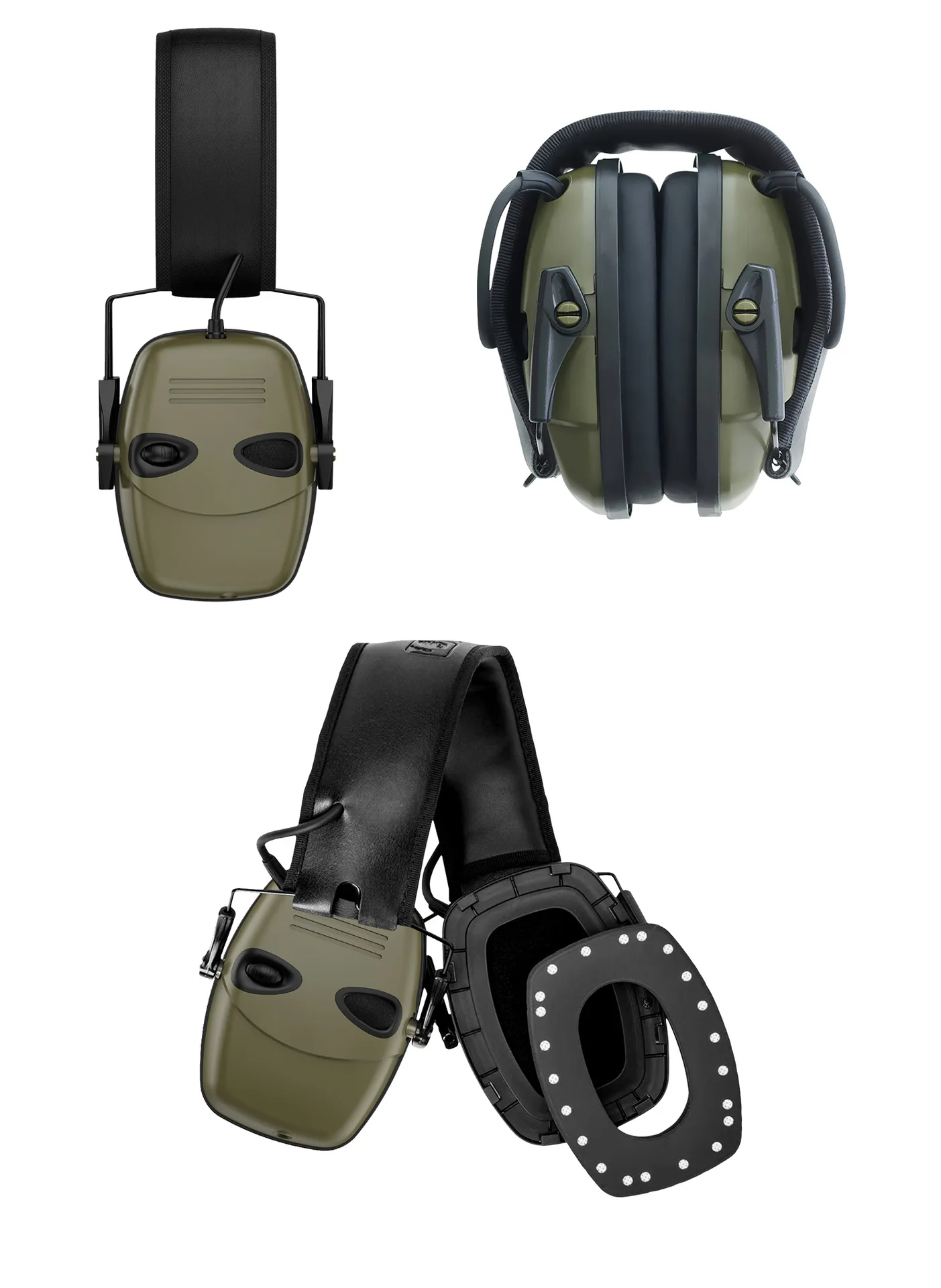 Auriculares tácticos para exteriores, audífonos con cancelación de ruido, aislamiento de ruido, protección auditiva, plegables - imagen 5