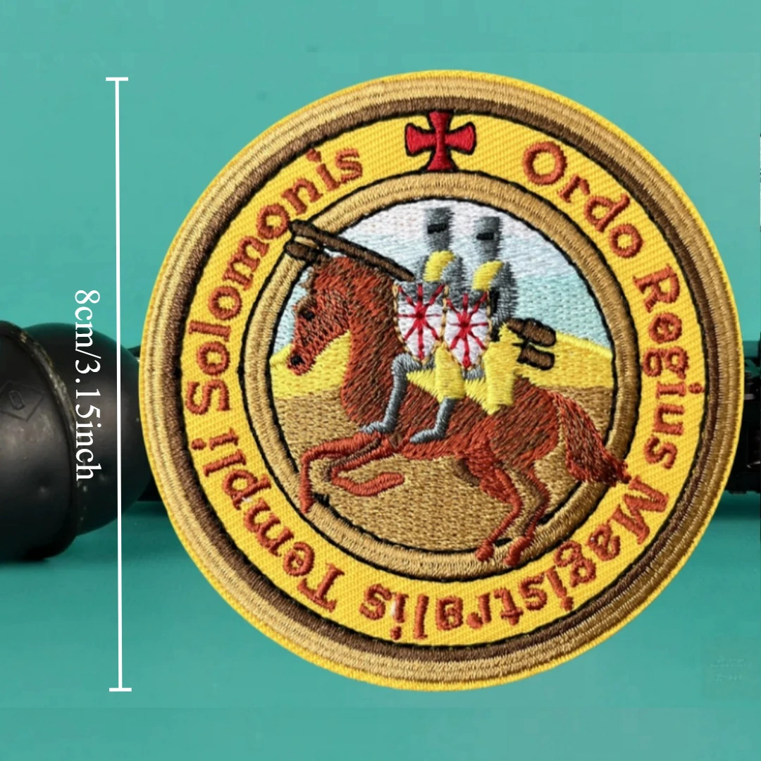 Parche de los cruzados templarios de los caballeros, insignia de moral táctica, parches bordados de gancho y bucle para ropa, pegatina de equipo militar - imagen 3