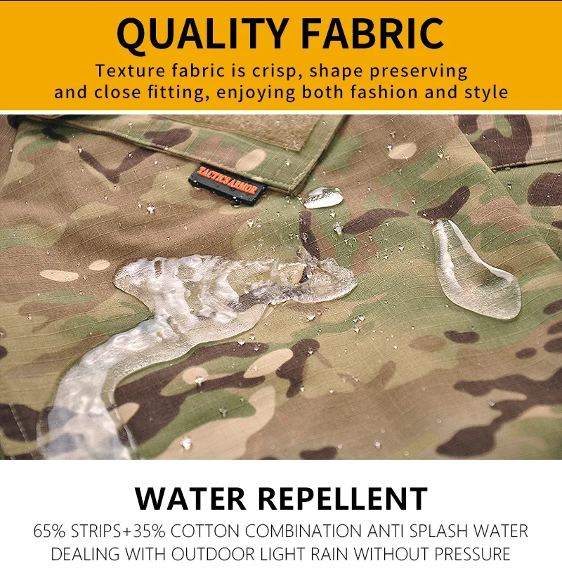 Abrigo de camuflaje táctico para hombre, chaquetas de entrenamiento, chaqueta de manga larga para caza, combate, Paintball, Camping, rompevientos, ropa de escalada - imagen 5