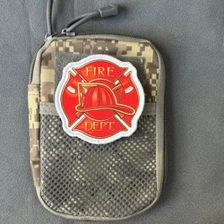 Parche táctico de bomberos con gancho y bucle para mochila