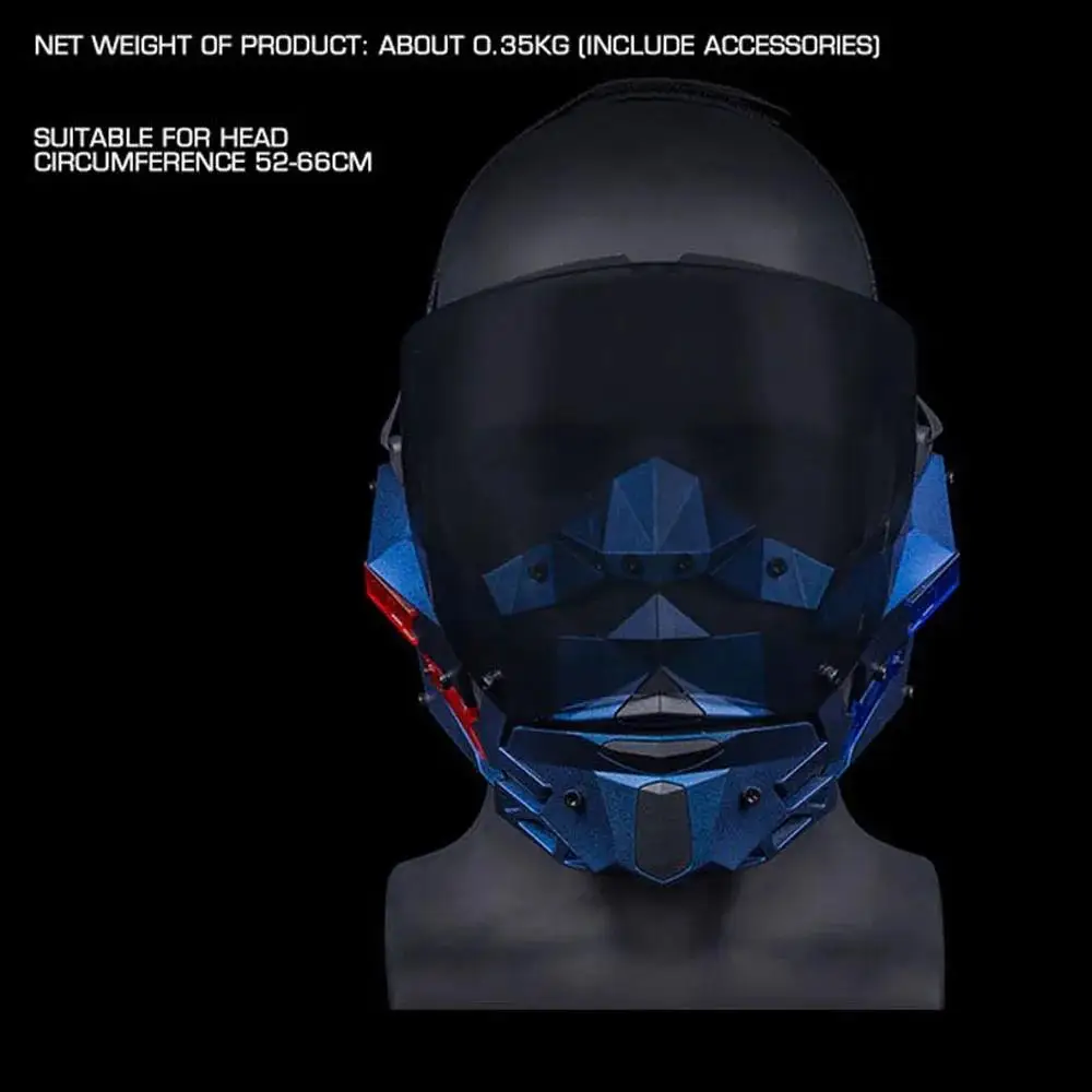 Máscara táctica de Paintball Airsoft estilo Cyberpunk cara completa transpirable fiesta de Halloween máscara de Cosplay lente desmontable máscara de noche - imagen 3