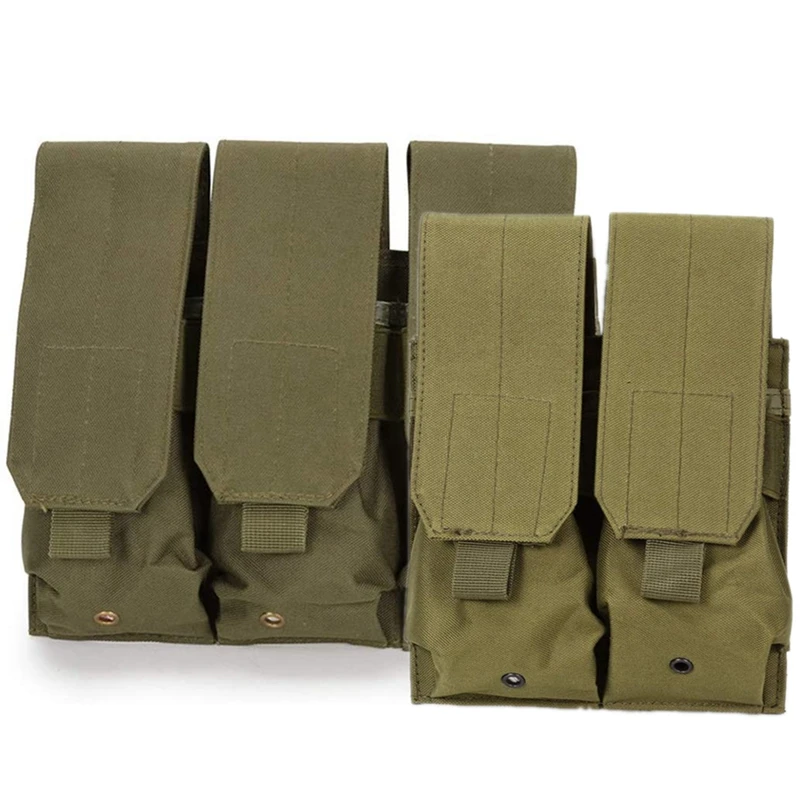 Chaleco táctico Molle con solapa ajustable, apto para Rifles, soporte doble/Triple para revistas, bolsa Molle Mag, bolsa para revistas con linterna - imagen 2