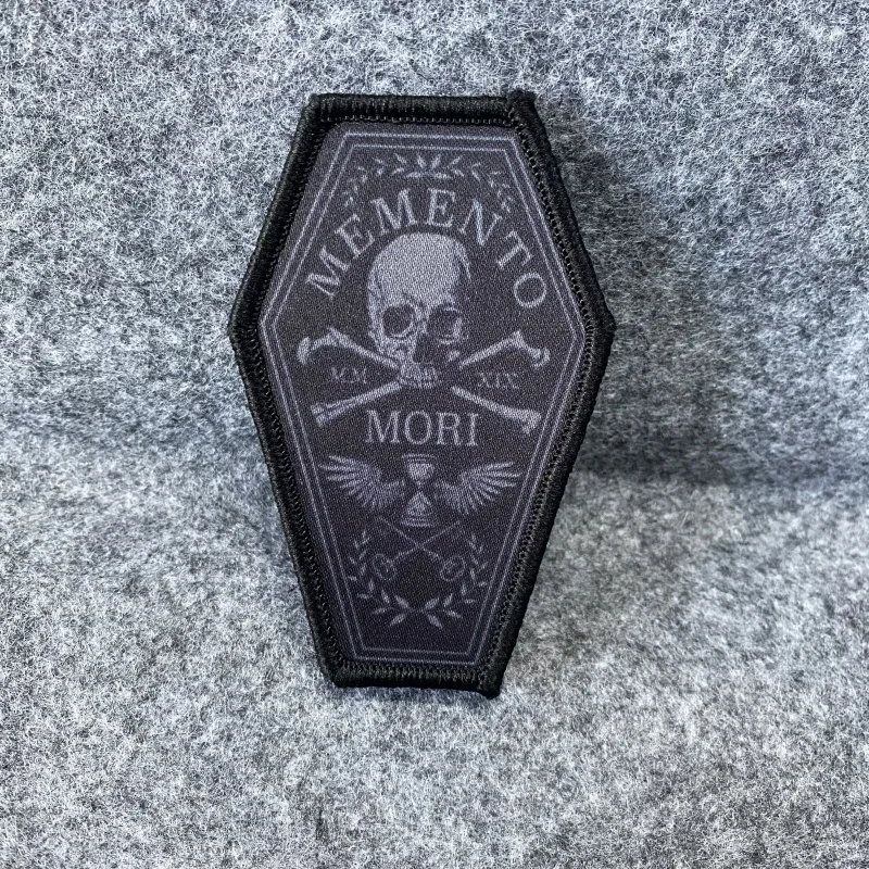 Parche bordado de calavera Memento Mori, parches militares, gancho de mano y bucle, pegatinas para mochila, brazalete táctico, emblemas, insignia de moral - imagen 5
