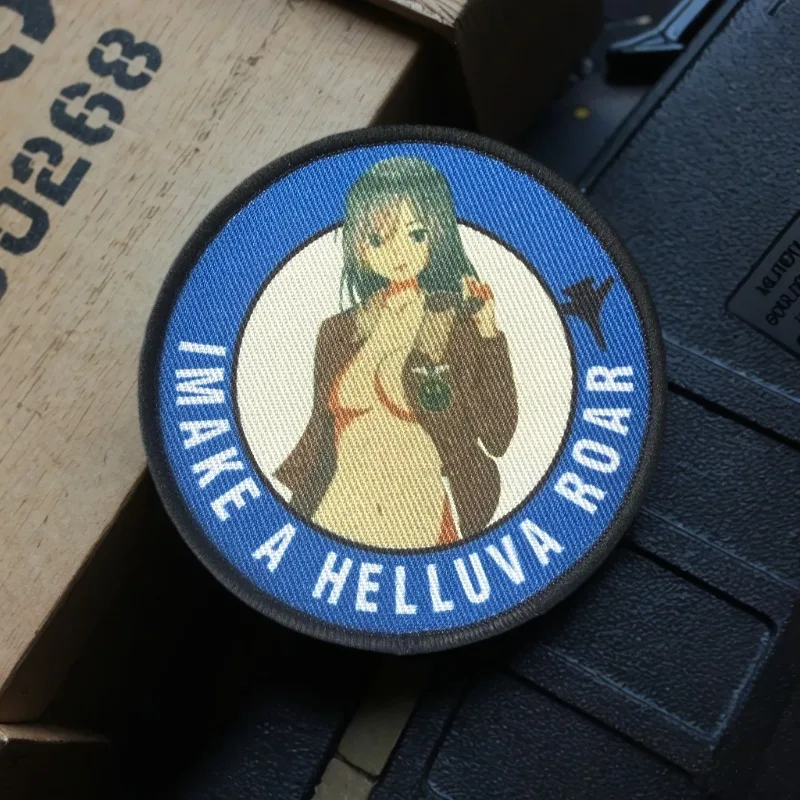 Insignia de moral de Chica de Anime japonés, parche táctico Airsoft impreso con gancho y bucle, brazalete militar, ropa, pegatinas decorativas para mochila - imagen 2
