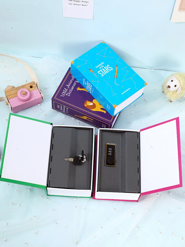 Caja fuerte de acero con bloqueo de contraseña, 118x115x55mm, alta calidad, Color seguro, vista de libro oculta, llave de inicio de desviación secreta - imagen 3