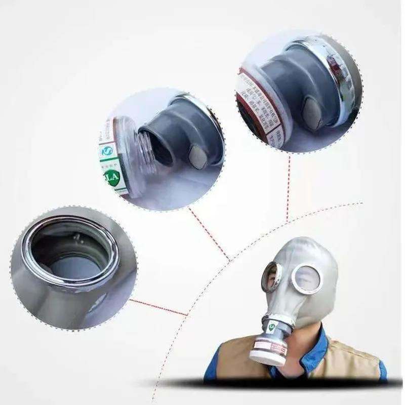Máscara de Gas químico 2 en 1, Material de goma, pintura en aerosol, protección contra incendios de amoníaco químico, máscara de Gas de protección integral - imagen 4
