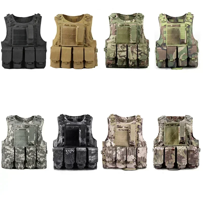 Chaleco táctico para chico, entrenamiento de combate, portador de placa de asalto, caza al aire libre, Airsoft CS, chalecos de protección deportiva, chalecos de caza - imagen 2