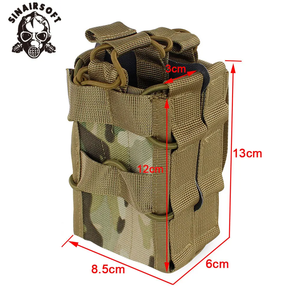 Bolsa para revistas con sistema Molle, bolsa de almacenamiento de doble capa de nailon 1000D, Airsoft táctico AK AR M4 AR15, Rifle, pistola Mag, funda transportadora - imagen 2