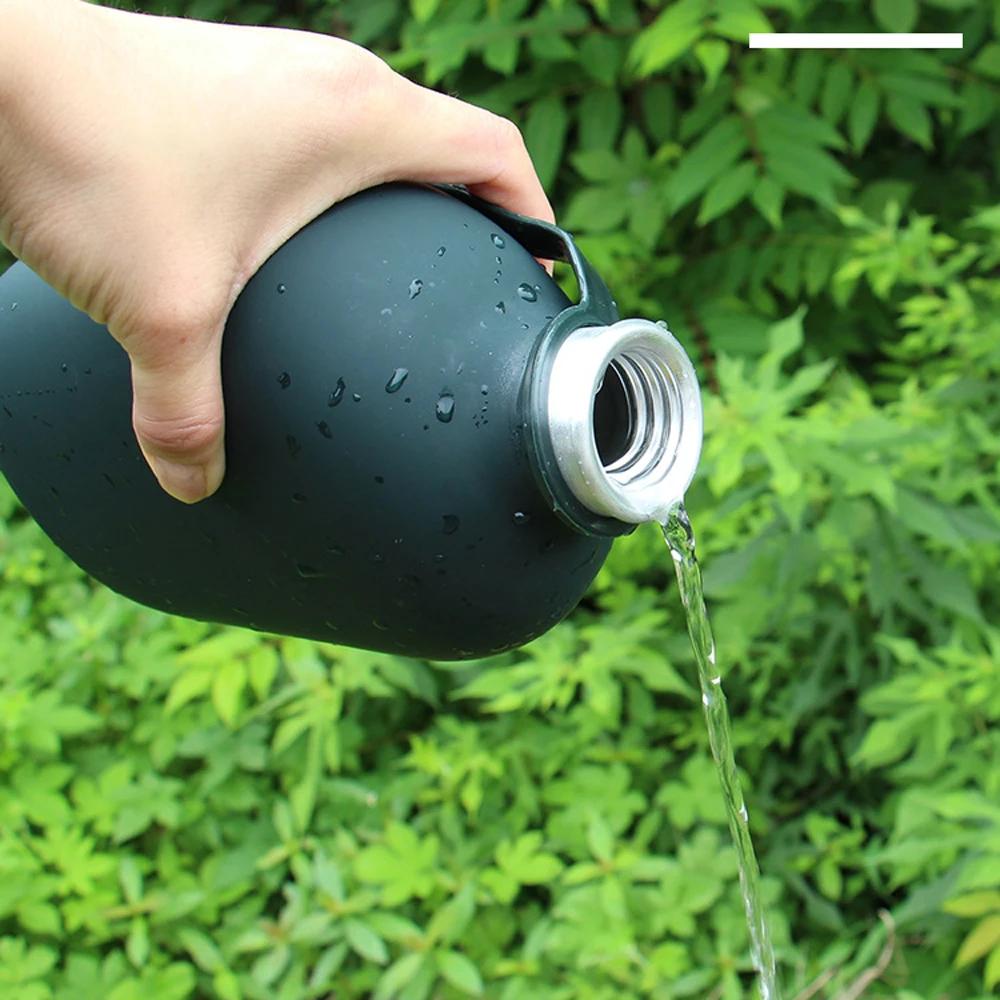 Botella de agua táctica para deportes al aire libre, 1L, botella de agua para acampar con bolsa, cantimplora, senderismo, supervivencia, hervidor para beber con bolsa - imagen 4