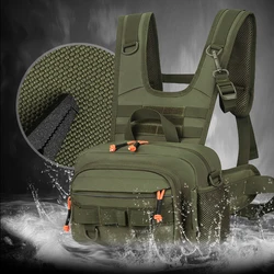 Bolsa de pecho para aparejos de pesca con soportes para cañas, gran capacidad, para exteriores, senderismo, escalada, bolsa deportiva portátil para viajes
