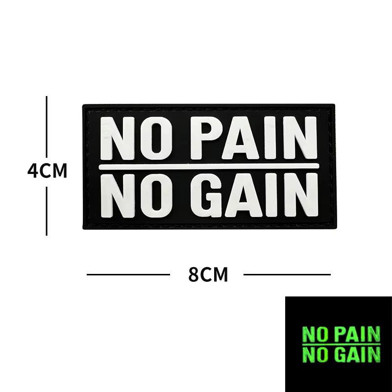 Parche táctico lumbar reflectante con Velcro – Parche morale motivacional NO PAIN NO GAIN - imagen 4
