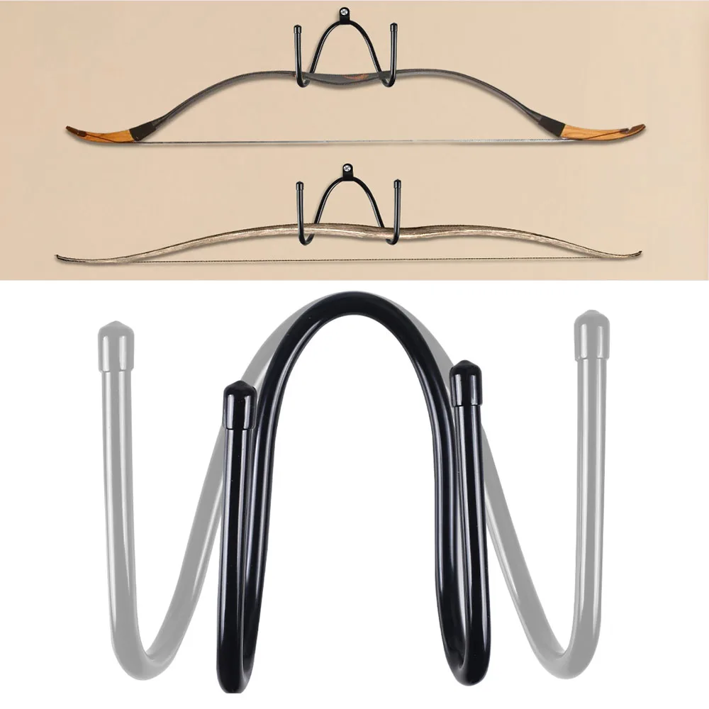 Estante de arco montado en la pared, estante de almacenamiento para armas, soporte de exhibición para espada/sombrero, soporte Universal de montaje en pared para equipo de tiro con arco y equipo deportivo