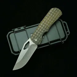 Dixon Cuchillo plegable EDC titanio 154CM con rodamientos cerámicos