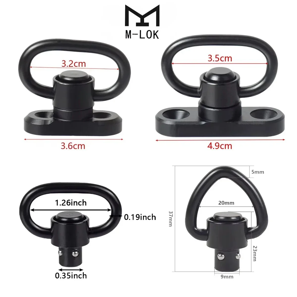 QD RSA GBB eslinga giratoria Mlok KeyMod AR15 AK soporte de alcance 20mm Pictinny Rail Sling montaje adaptador de fijación accesorios para Rifle - imagen 5