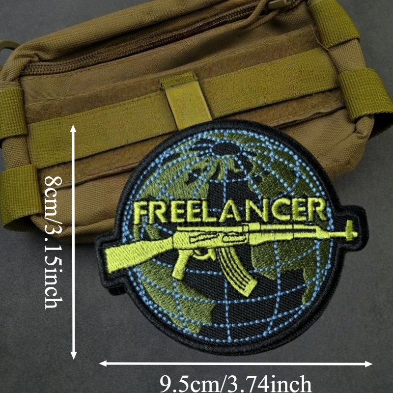 Parche bordado de trabajo remoto, chaleco táctico Frelancer, insignia de moral con gancho y bucle, pegatinas para mochila, parches para brazalete para ropa - imagen 4