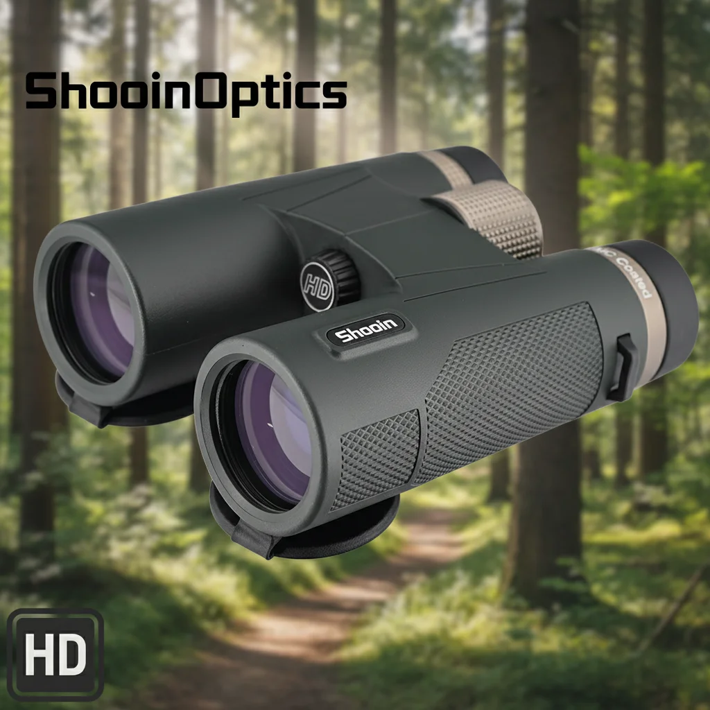 Shooin 8x42 10x42 12x42 FMC HD Binoculares para observación de aves, vida silvestre, camping, senderismo, aventura al aire libre