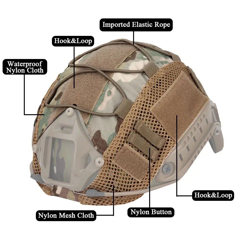 SINAIRSOFT-funda para casco táctico, tela para casco rápido MH PJ BJ Paintball Airsoft, accesorios para casco deportivo de caza - imagen 3