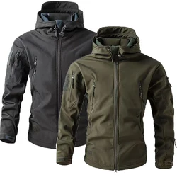 Chaqueta táctica invierno piel de tiburón militar para frío