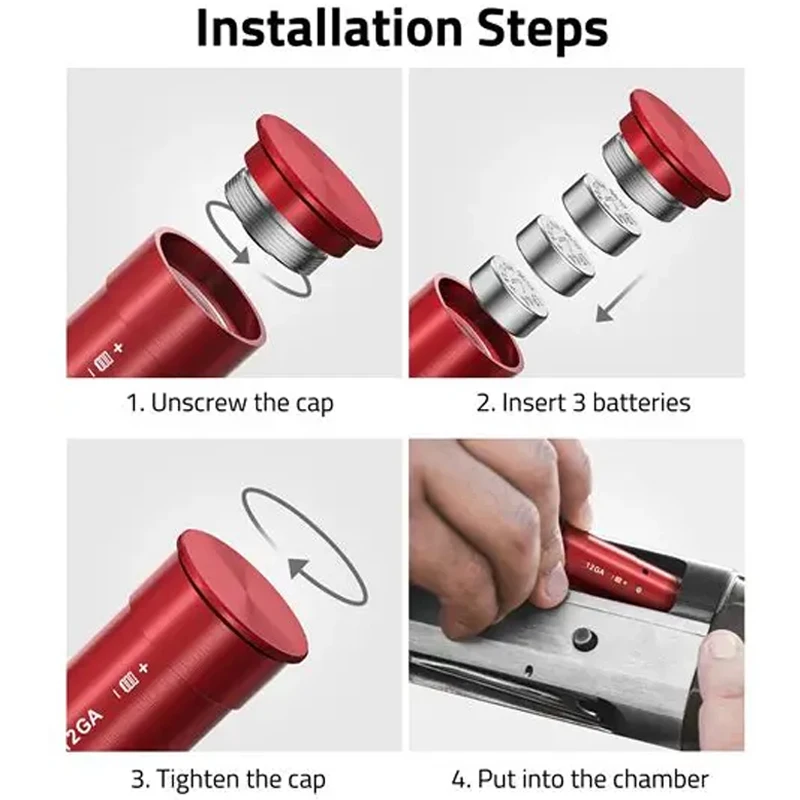 Colimador láser táctico Boresighter 12GA 20GA 5,45x39 7,62x39 9mm.308 22LR.177 9x19mm Rifle de caza láser de punto rojo - imagen 3