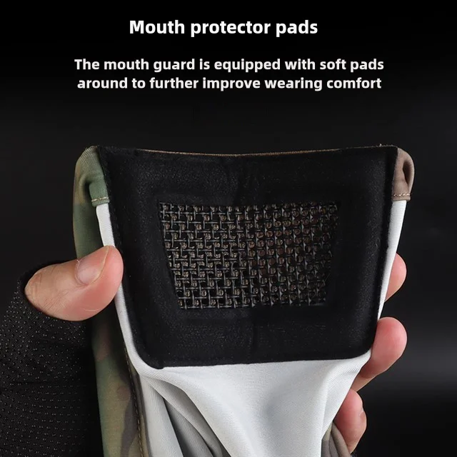 Máscara táctica de media cara con malla acolchada, transpirable, suave, para acampar, caza, senderismo, Airsoft CS, entrenamiento de tiro, equipo al aire libre - imagen 5