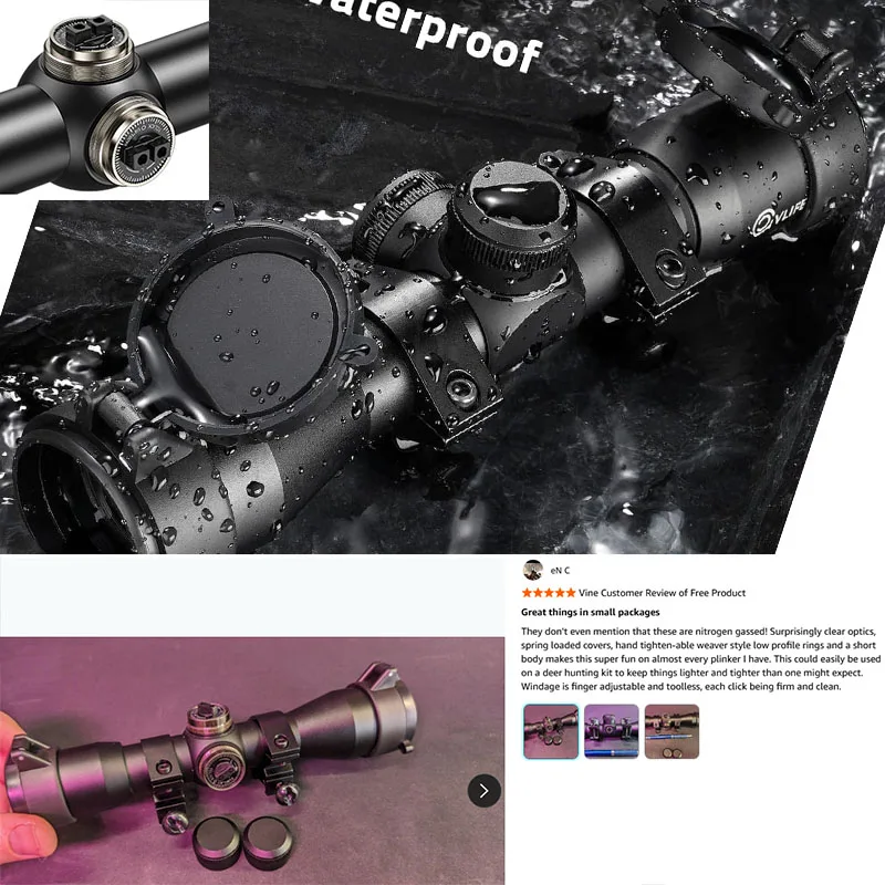Mira telescópica JackalHowl retícula BDC para caza riel Picatinny