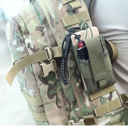 Bolsa de cintura MOLLE para teléfono para senderismo al aire libre, almacenamiento de herramientas de caza para correr, ciclismo, riñonera de doble uso para teléfono y banco de energía