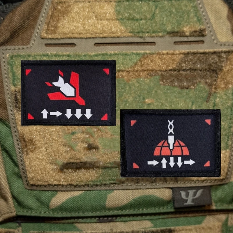 Railgun Hits parches estampados, accesorios de Chevron, emblemas, tela de Super tierra, Parche de gancho y bucle, pegatinas tácticas militares para mochila