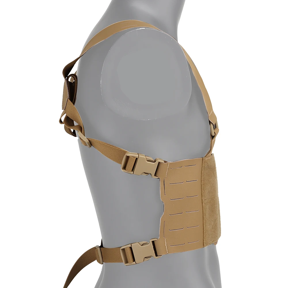 Aparejo de pecho de chaleco de combate militar ligero táctico, expansión de panel de pecho modular, chaleco Molle de caza, corte por láser, al aire libre - imagen 4