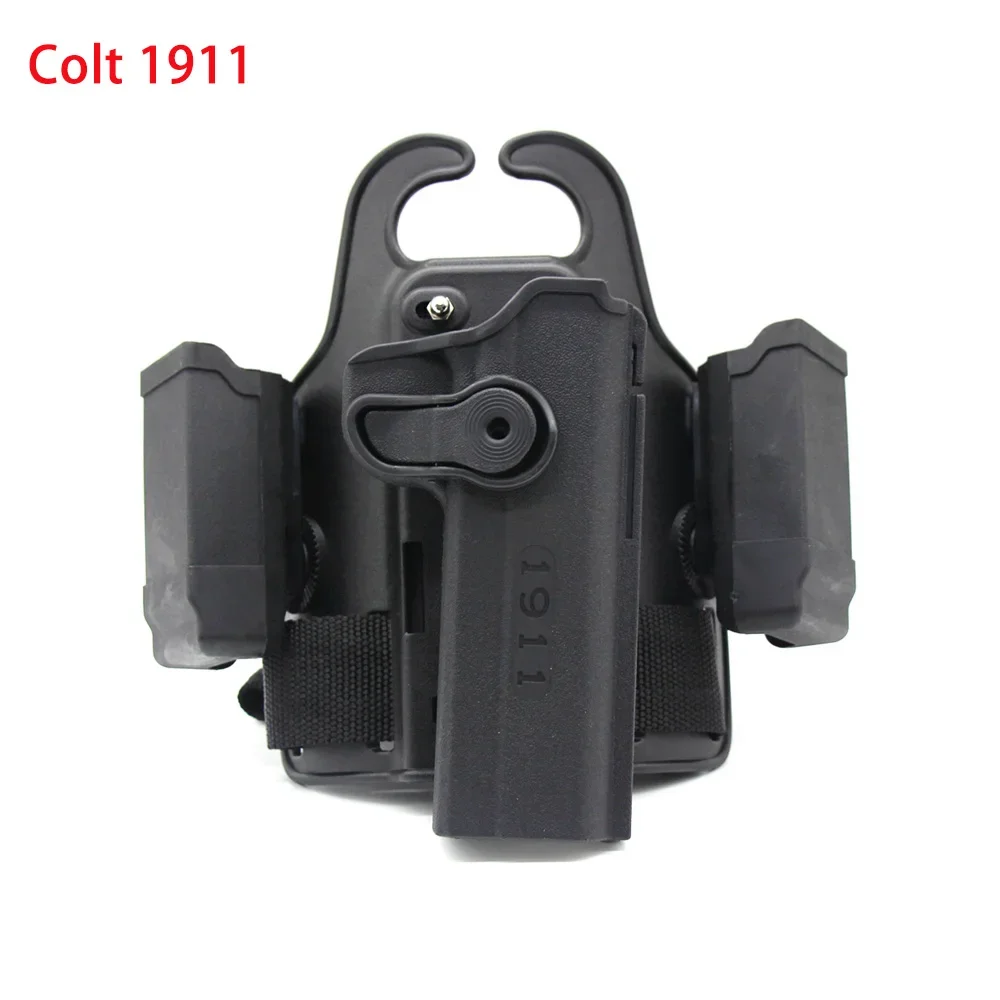 Funda táctica de pierna Colt 1911 con bolsas para cargador pistola - imagen 5