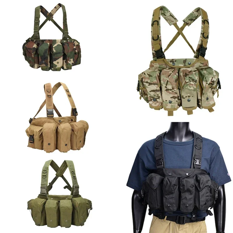 Chaleco táctico AK Chest Rig Armor Tan CP verde Multicam camuflaje ligero equipo táctico de caza Paintball Airsoft chaleco - imagen 4