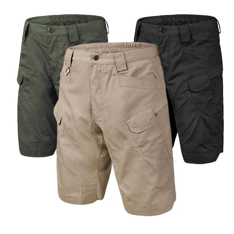 Pantalones cortos de pesca con múltiples bolsillos para hombre, pantalones Cargo para trabajo al aire libre, pantalones cortos de entrenamiento ligeros de secado rápido, tácticos, impermeables, para verano, 1/2 Uds.
