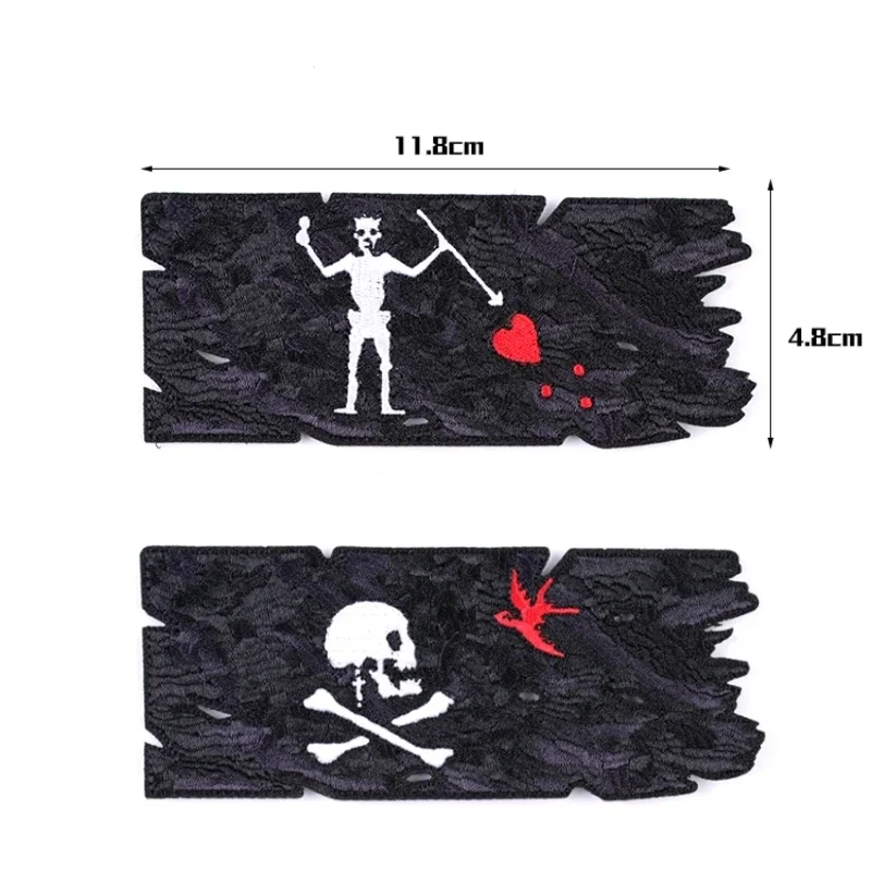 Parches de gancho y bucle de bandera pirata para ropa, emblema táctico de moral en mochila, apliques de parche militar, Top Ten - imagen 5