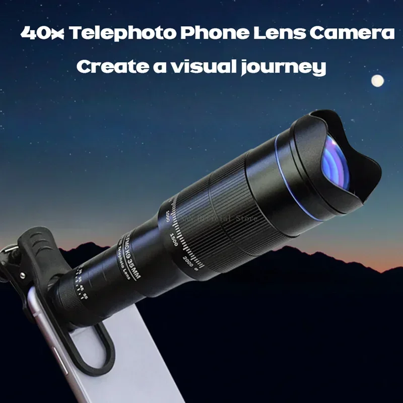 Telescopio telescópico con Zoom HD 40X, lente Monocular de cámara de teléfono, Mini telescopio de Metal, teleobjetivo móvil para Camping y turismo - imagen 3