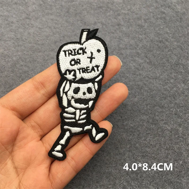 Pegatinas de llama Punk, parches para planchar para ropa, parches termoadhesivos, parche bordado de calavera en insignias para ropa DIY - imagen 5