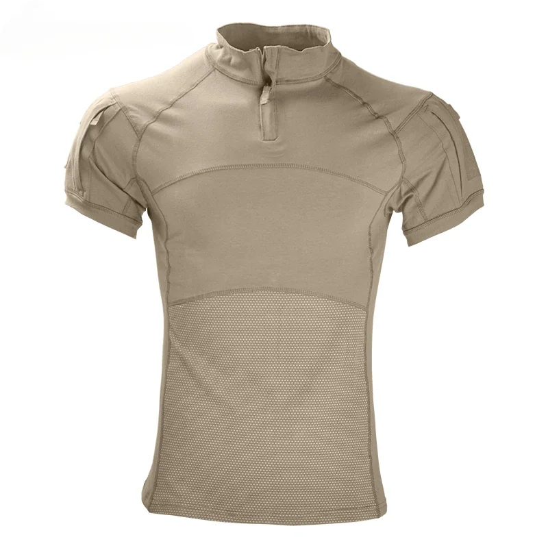 Camiseta táctica para hombre, camisa deportiva de camuflaje para exteriores, Tops de manga corta Multicam, ropa de escalada y senderismo - imagen 2