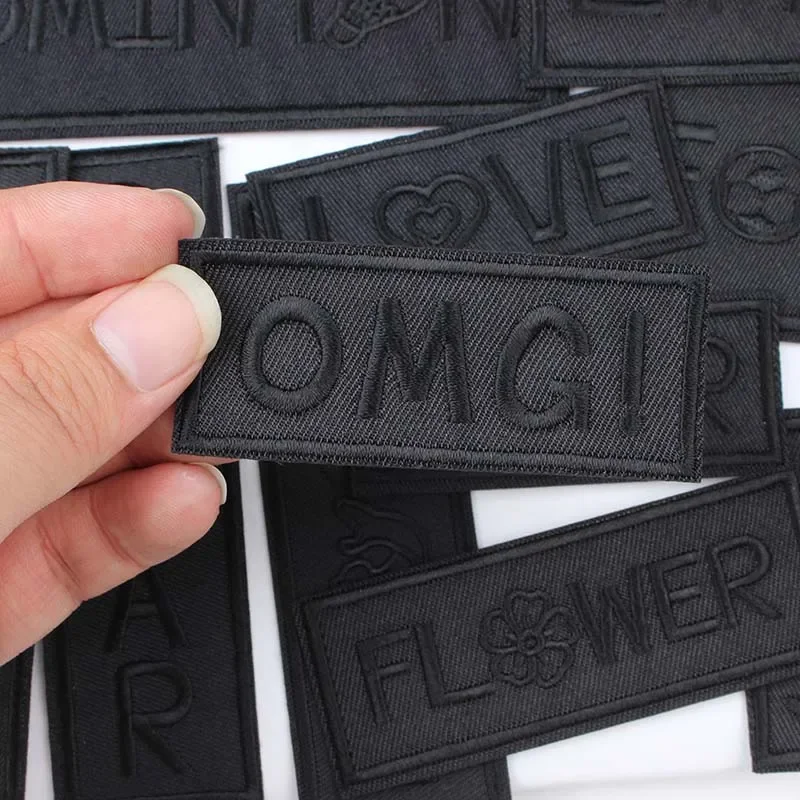 Parches bordados para planchar ropa, insignias de letras múltiples, 5 piezas, apliques de tela, pegatinas de reparación de ropa, zapatos, sombrero - imagen 3