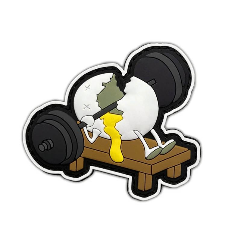 Barra de fitness para triturar cáscaras de huevo, parche luminoso de gancho y bucle de PVC, insignia moral, insignias tácticas, parches de accesorios de ropa - imagen 5