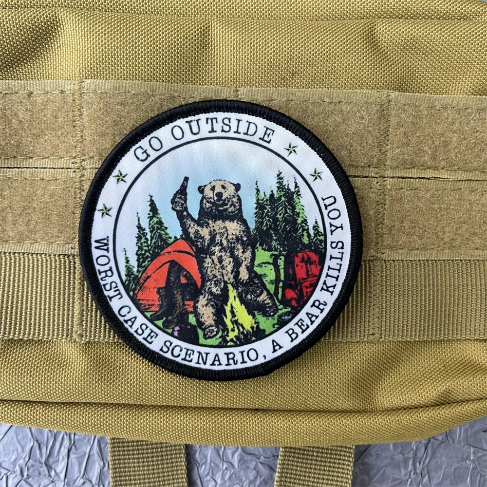 Mochila táctica de flecha a través de hueso, insignias de oso, parches militares para ropa, Parche de gancho y bucle, pegatinas para salir - imagen 5