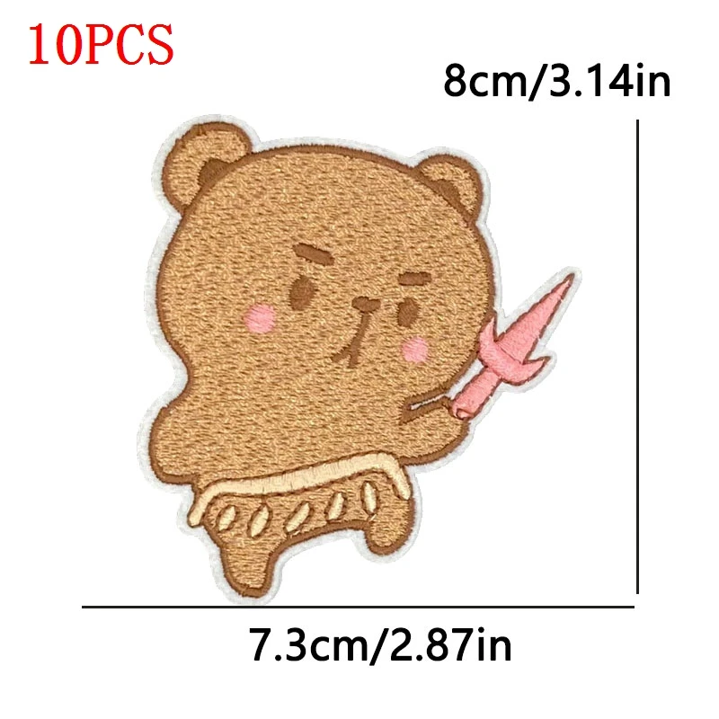 10 unids/set lindo Animal coser parches bordados para ropa niño gato perro hierro en parches parche termoadhesivo apliques insignias - imagen 3