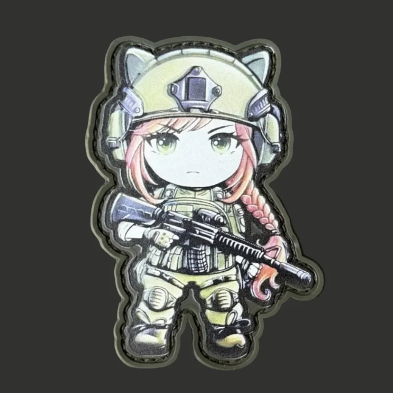 Parche táctico de Chica de Anime, insignia de moral militar, gancho y bucle impreso de PVC, mochila, ropa, accesorios decorativos, pegatina, brazalete - imagen 2