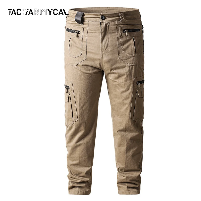 Pantalones Cargo tácticos militares para hombre, monos con múltiples bolsillos, pantalones sueltos transpirables, ropa informal para primavera y otoño