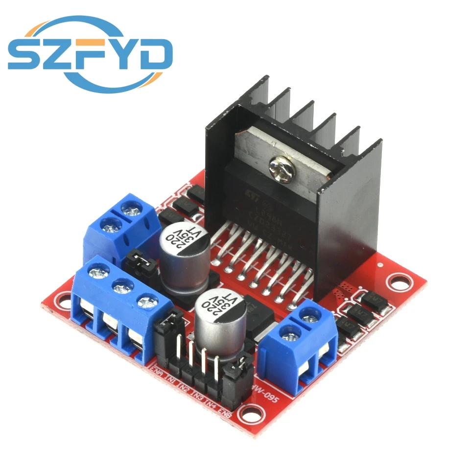 Módulo de controlador de Motor CC L298N, Motor paso a paso L298N, Robot de coche inteligente, placa de pruebas Peltier, controlador de Motor CC L298 de alta potencia para Arduino - imagen 4