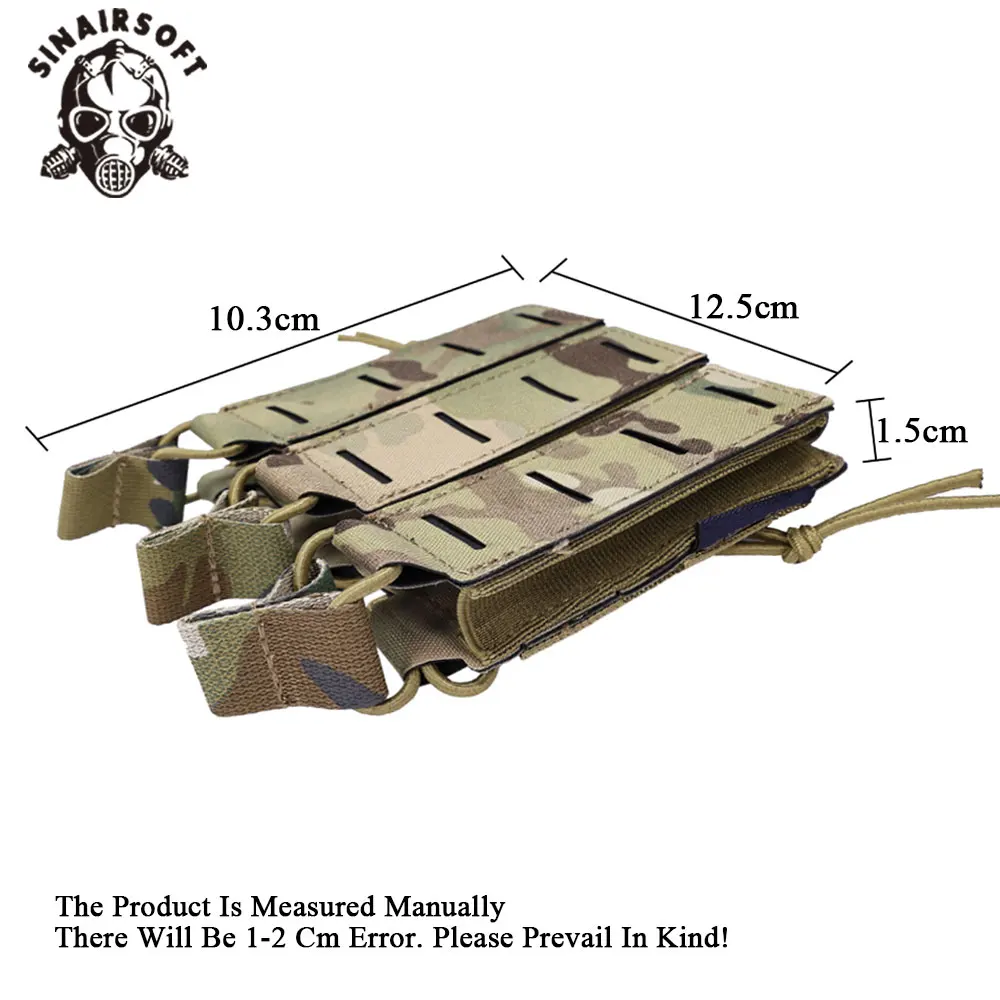 SINAIRSOFT Bolsa táctica para revistas LSR de 9 mm Triple Mag Carrier Molle Bolsa cortada con láser - imagen 2