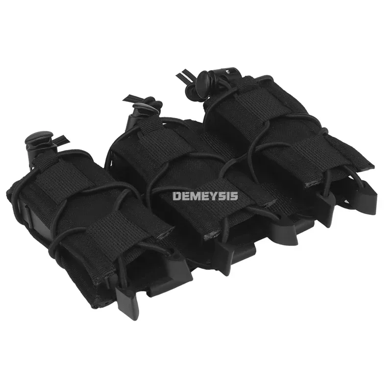 Bolsas para revistas de tiro, sistema MOLLE, Paintball táctico, bolsas triples de 9MM, CS, juego de guerra, herramientas de caza, bolsa de cintura Mag - imagen 3