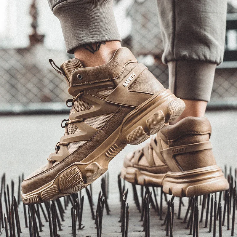 Botas de trabajo para hombre, zapatos de seguridad indestructibles, zapatos con punta de acero para hombre, zapatillas de trabajo a prueba de pinchazos, calzado masculino, zapatos de seguridad para adultos - imagen 5