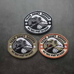 Accesorios para bolsa al aire libre, insignia poligonal bordada Pingtouge de tejón de miel, mochila, cortavientos, chaqueta de moral, parche con gancho