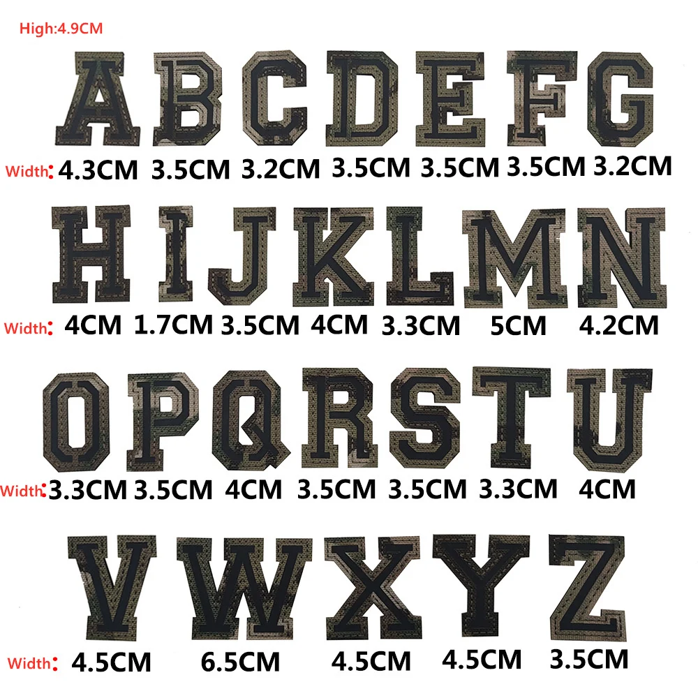 A-Z 26 letras en inglés parche reflectante de nombre 0-9 número nailon camuflaje ropa táctica insignia apliques accesorios DIY - imagen 3